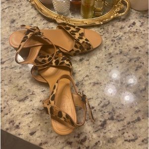 Jcrew leopard print sandals size 8